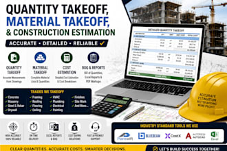 design quantity takeoff, material takeoff, planswift and construction estimation