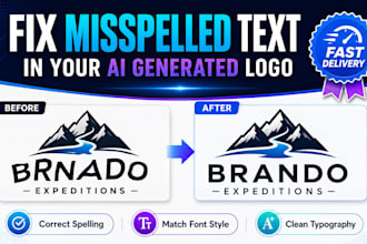 fix misspelled text in your ai generated logo