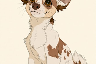 do cartoon pet portrait in disney style pet illustration