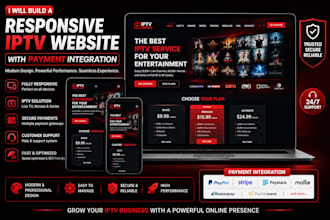 build a responsive iptv website with payment integration