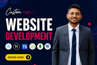 do full stack website development react next node developer