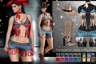 create custom second life avatar clothing virtual fashion marvelous design