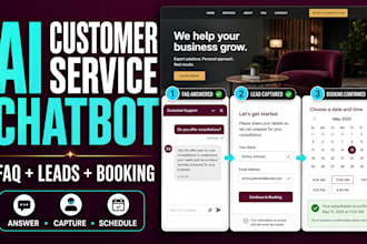 create an ai customer service chatbot for website faq leads and booking