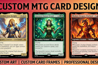 create custom mtg card design ccg tcg fantasy art trading card game illustration