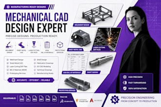 do weldment design, sheet metal cad laser cutting dxf bom and prototyping shaft