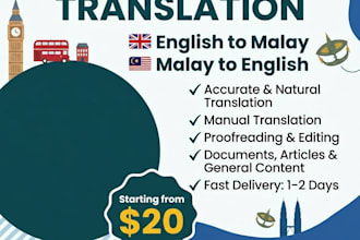 professionally translate english to malay and malay to english