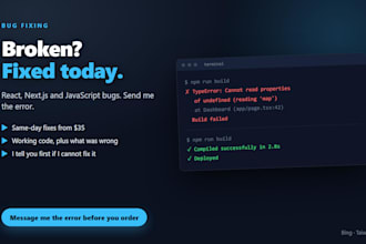 fix bugs in your react next js or javascript web app
