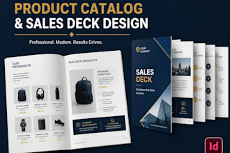 design a professional product catalog and corporate sales deck in indesign