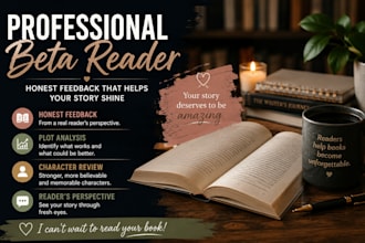 be your beta reader and provide honest feedback