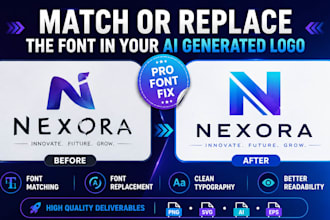 match or replace the font in your ai generated logo