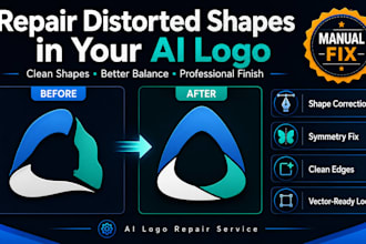 repair distorted shapes in your ai generated logo