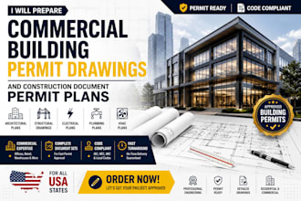 prepare commercial building permit drawing and construction document permit plan