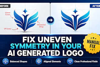 fix uneven symmetry in your ai generated logo