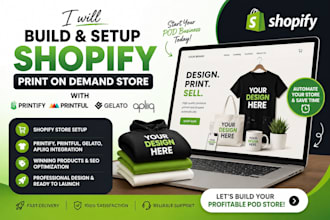 set up shopify print on demand store, etsy print on demand printify printful