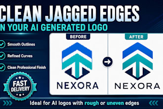 clean jagged edges in your ai generated logo