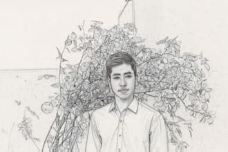 draw realistic pencil face sketch and custom portrait photos
