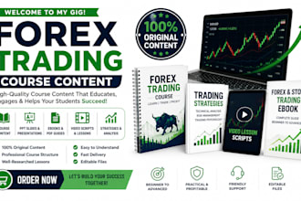write forex trading, stock trading, course content, ebook video course