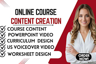 create online course content ppt voiceover script  video curriculum design
