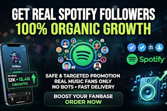 boost spotify streams, monthly listeners and organic followers