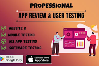 test your android and ios app, qa test and review website