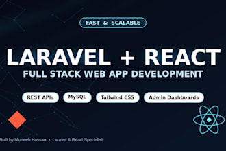develop a full stack web application with laravel and react