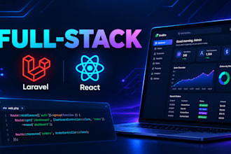 develop a full stack web application with laravel and react