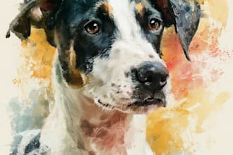 create custom watercolor pet portraits from your photo