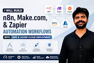 build n8n, make com, zapier automation with AWS and azure cloud deployment