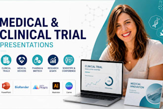 design clinical trial presentation, medical device powerpoint, biotech slides