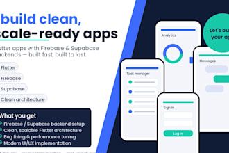 develop flutter mobile app with firebase and supabase backend