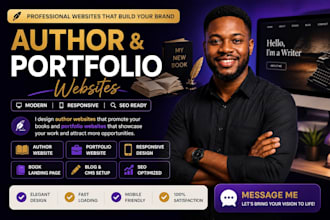 design author website, portfolio website, writer website, author book website