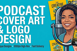 design professional podcast cover art and spotify podcast logo