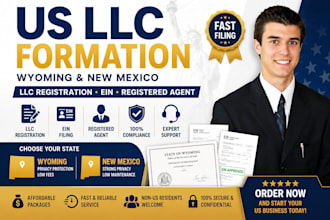llc formation, llc registration, ein in wyoming new mexico registered agent