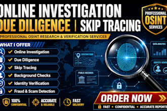 do online investigation, due diligence, osint and skip tracing