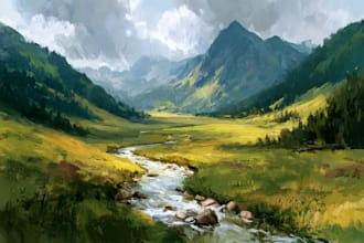 paint landscape in oil painting art