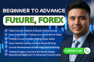 create forex trading course content, future trading course ebook, video course