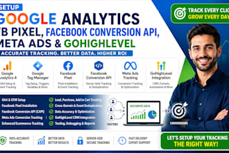 setup google analytics, fb pixel, facebook conversion api, meta ads gohighlevel