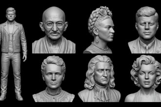sculpt realistic 3d head model in zbrush face sculpt bust for 3d printing