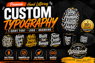 create a custom typography custom font design hand lettering font logo typeface