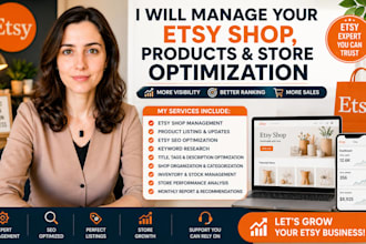 manage your etsy shop, products and store optimization