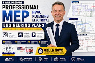 prepare professional mep hvac plumbing and electrical engineering plans
