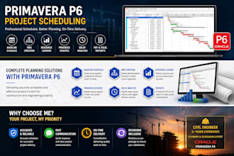 create primavera p6 project schedule and gantt chart