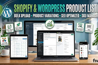 do wordpress data entry, woocommerce product upload, and store setup
