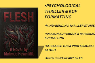 write or format your psychological thriller novel for amazon kdp