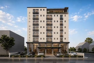 rebrand hotel interior 3d rendering, hopitality exterior design, lobby, lounge