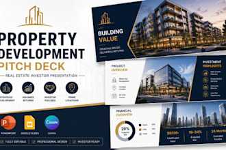 property development pitch deck, real estate investor presentation