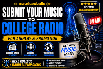 submit your music to college radio stations for airplay and promotion