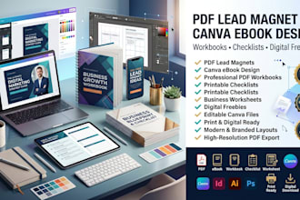 design PDF lead magnets, canva ebooks, PDF workbooks, checklists, and freebies
