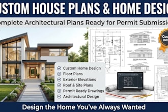 new home architectural plans, custom design, floor plan, roof plan