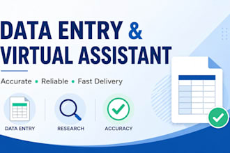 do data entry online research and virtual assistant task